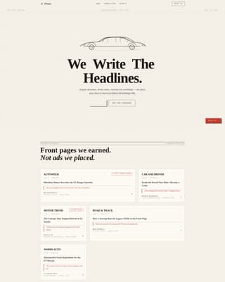 Press - Award-winning Automotive PR Landing Page Template
