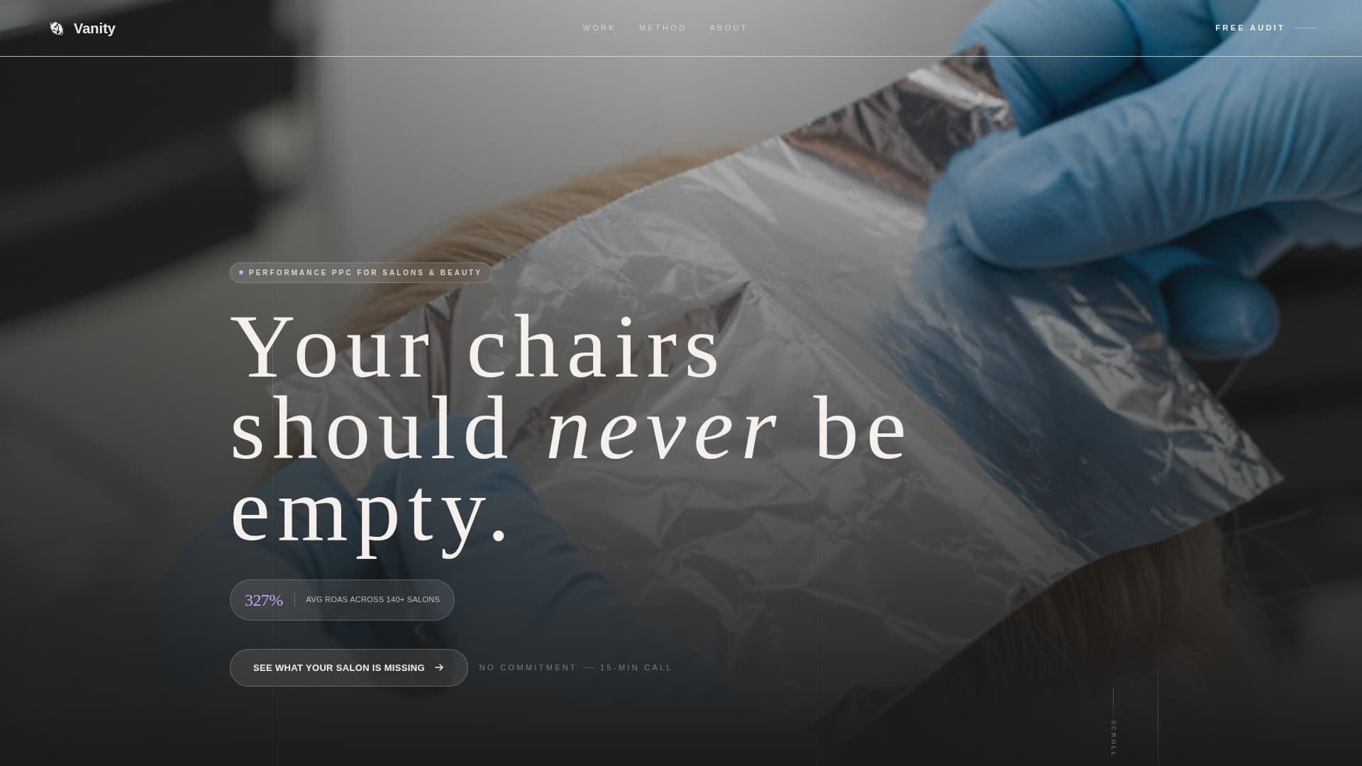 Vanity - Precision Salon Landing Page Template