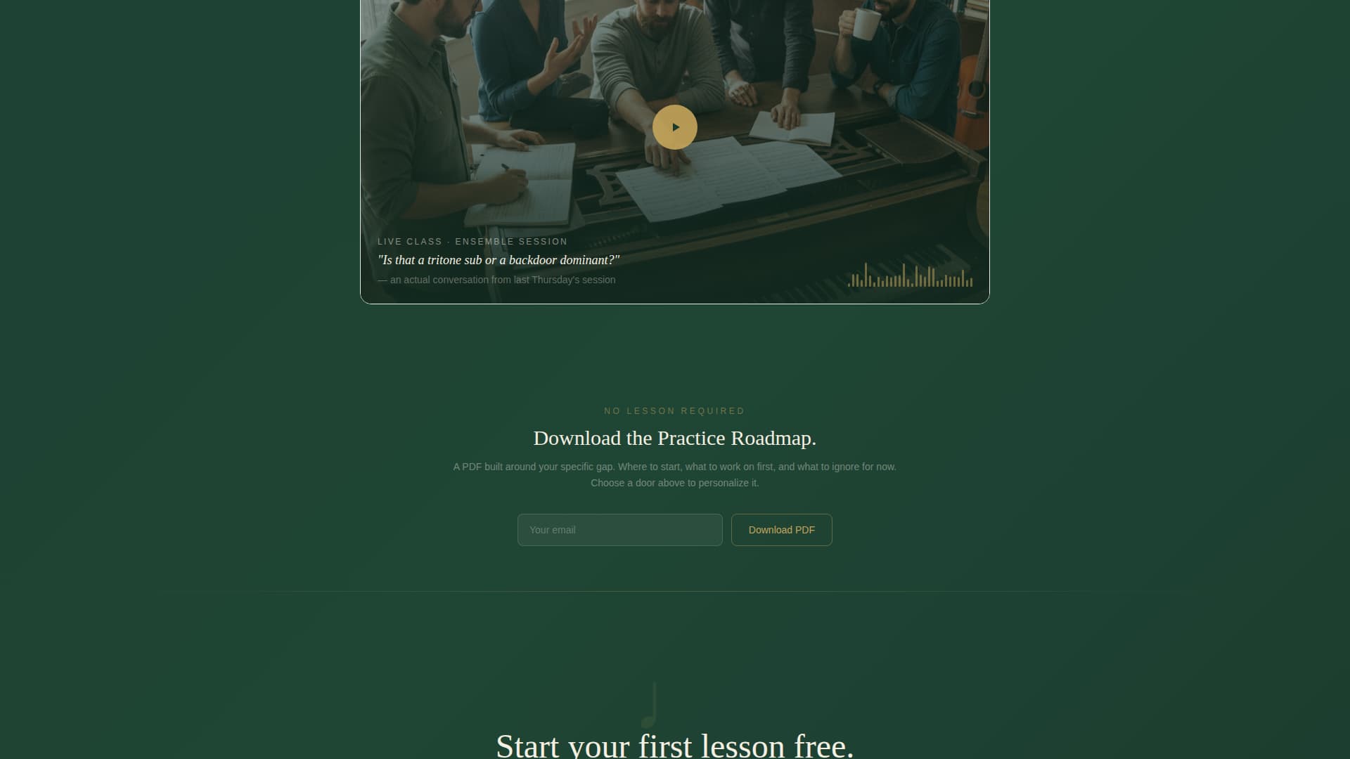 Woodshed - Authoritative Jazz Landing Page Template