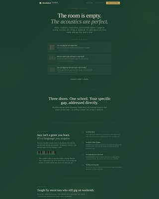 Woodshed - Authoritative Jazz Landing Page Template