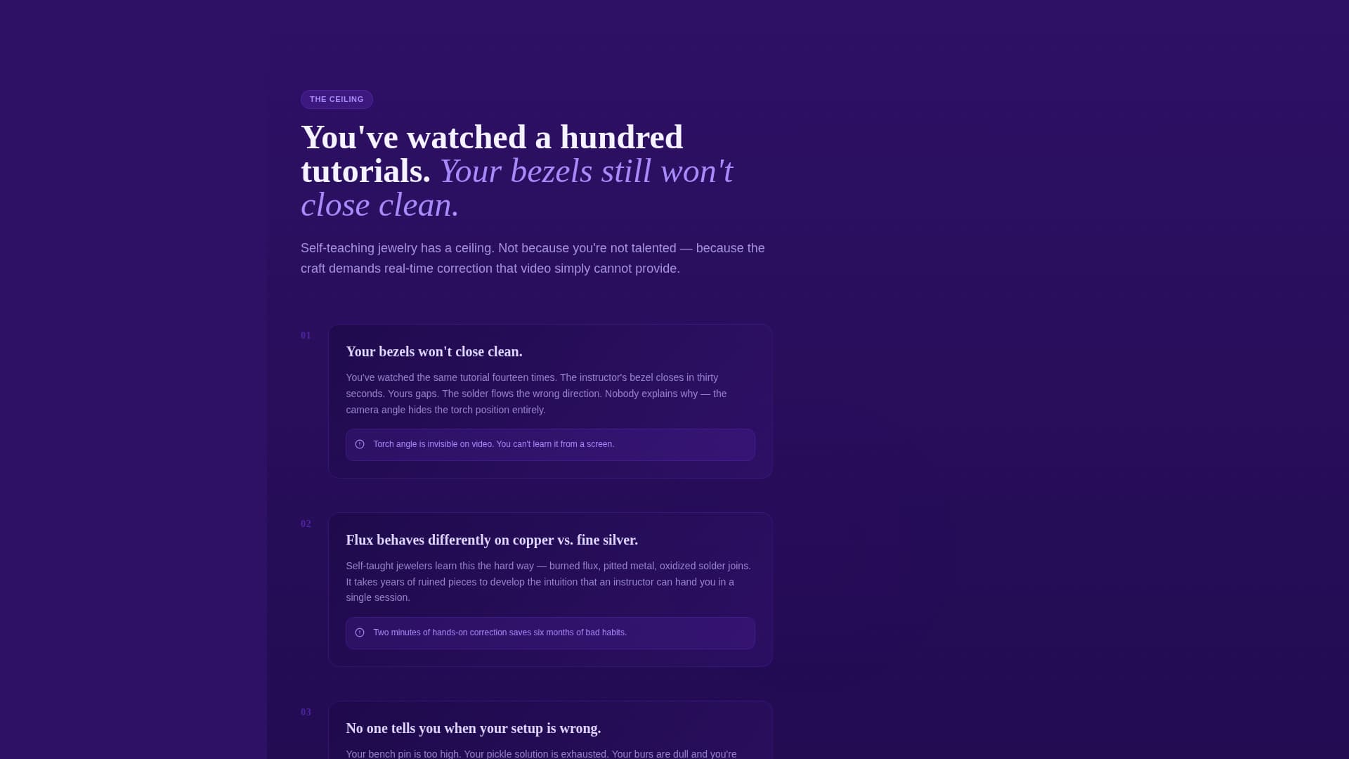 Forge - Immersive Jewelryschool Landing Page Template