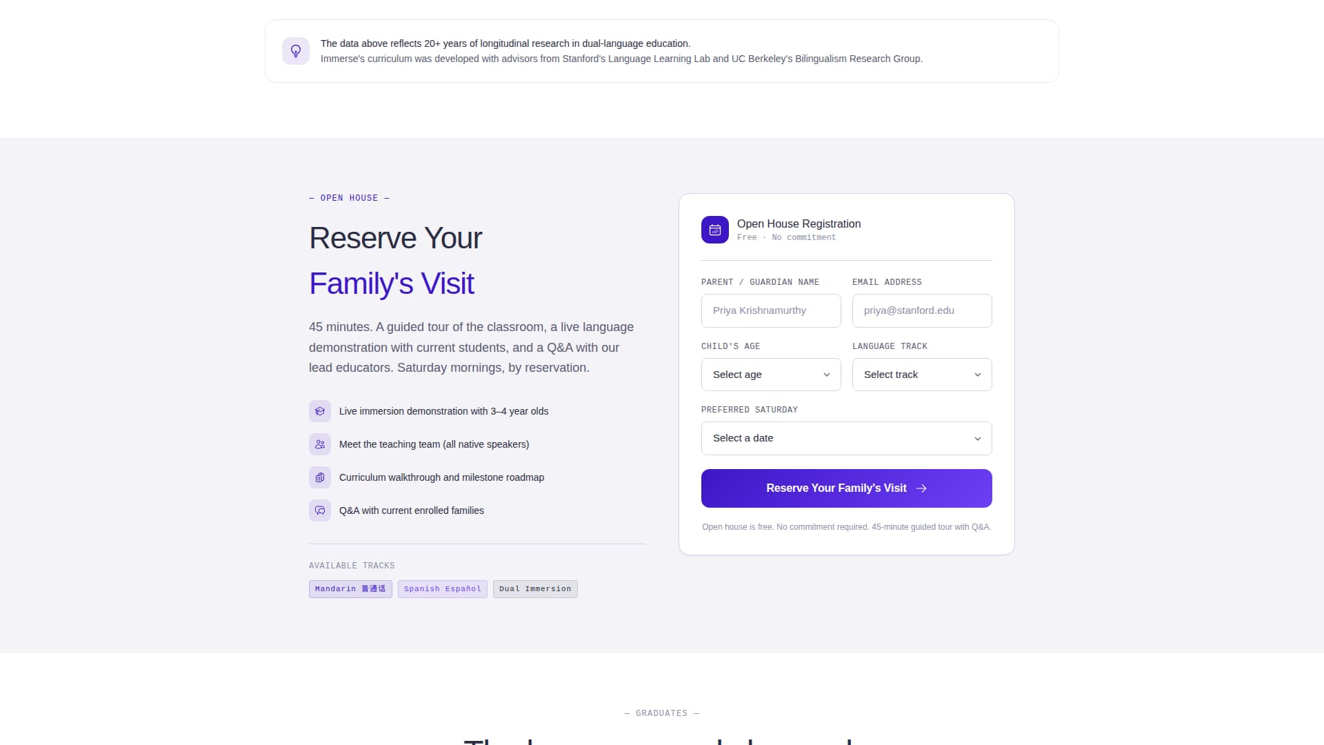 Immerse - Precision Bilingual Landing Page Template