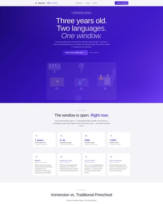 Immerse - Precision Bilingual Landing Page Template