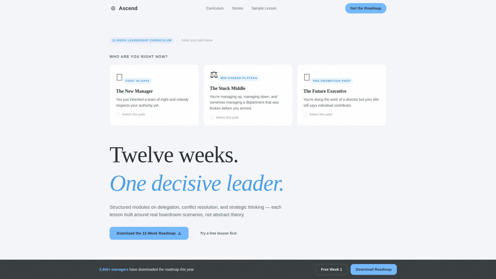 Ascend - Decisive Leadership Landing Page Template