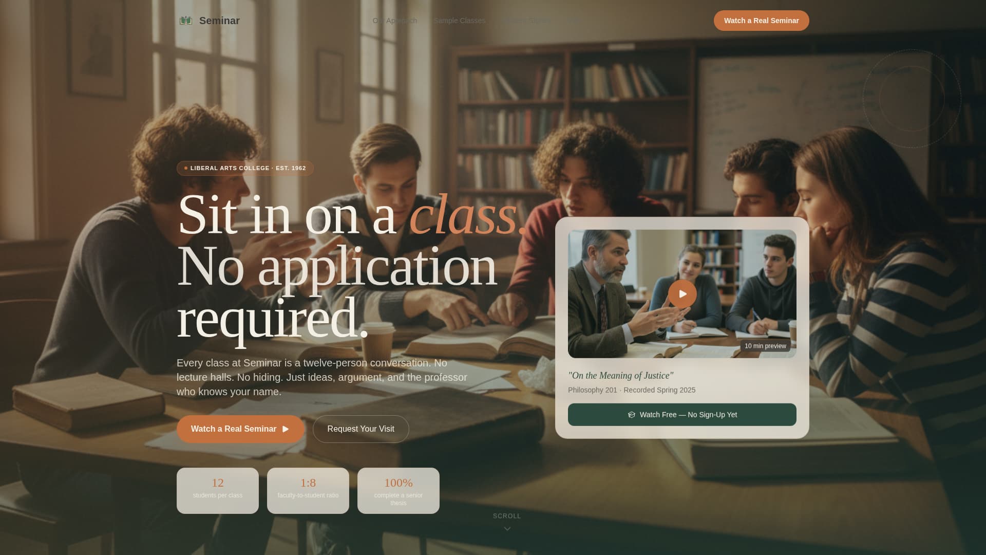 Seminar - Transformative Liberalarts Landing Page Template
