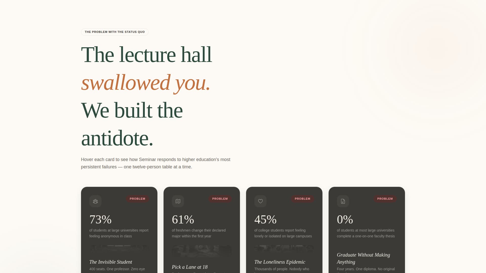 Seminar - Transformative Liberalarts Landing Page Template