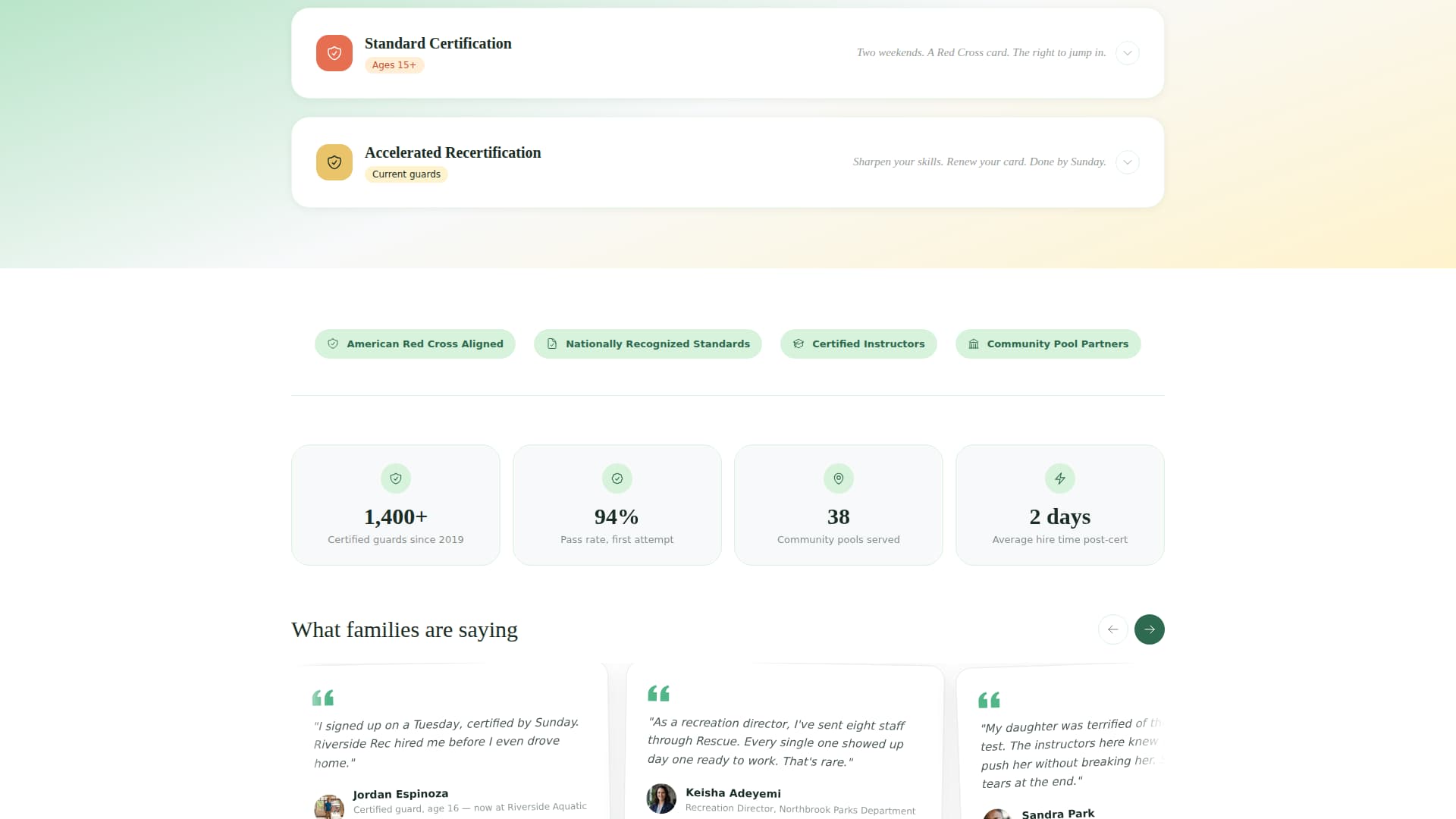Rescue - Certified Lifeguard Landing Page Template