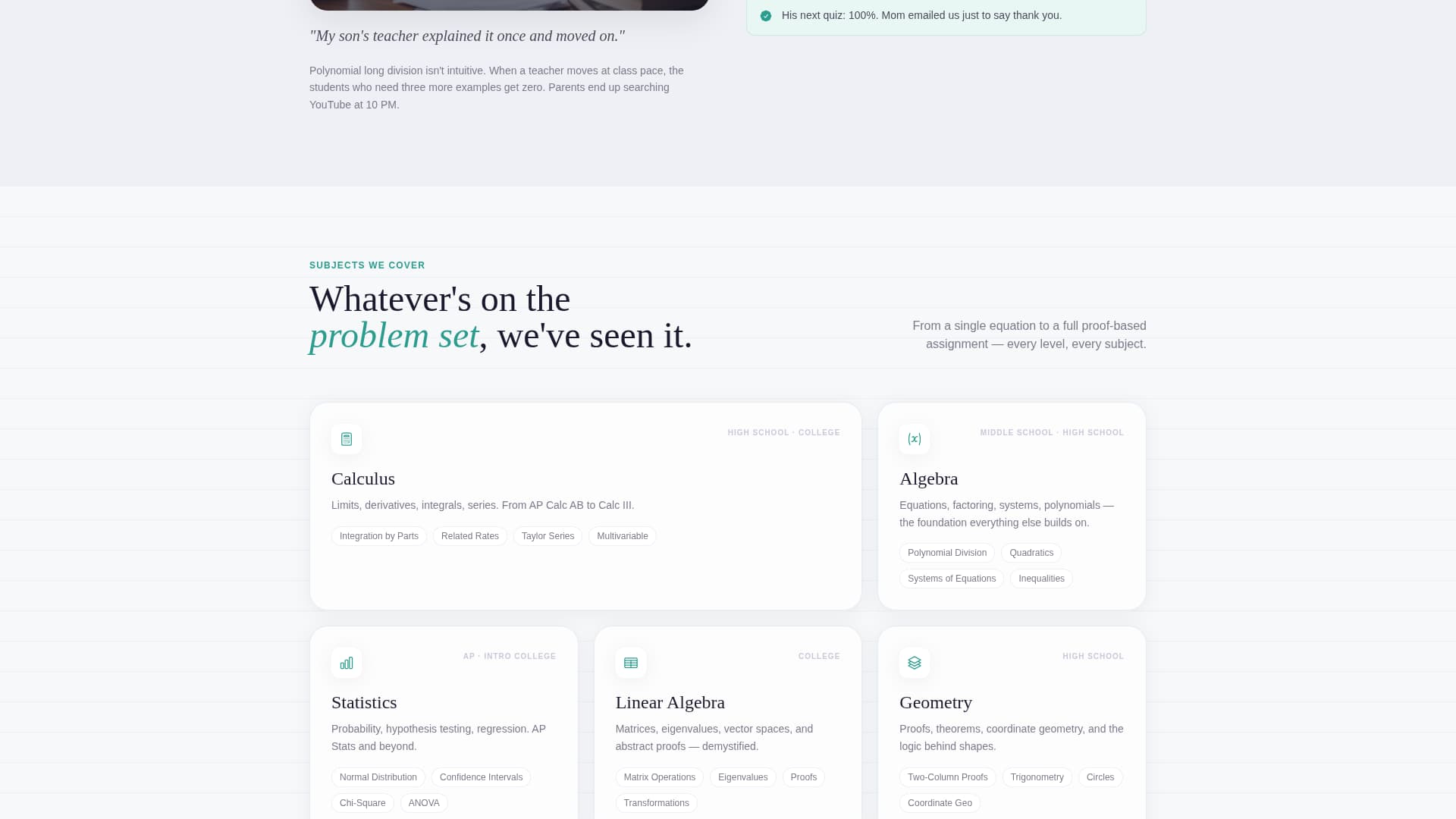 Proof - Authoritative Mathematics Landing Page Template