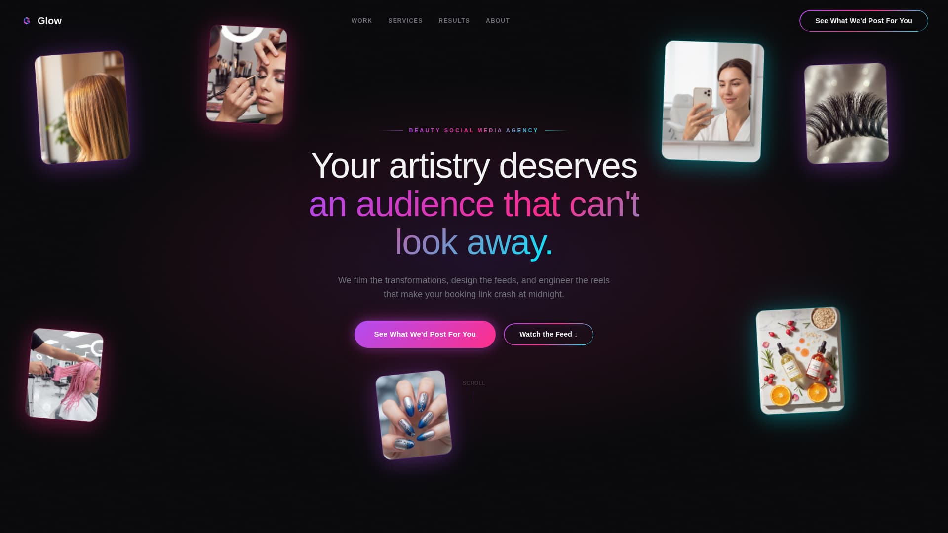 Glow - Luminous Salon Landing Page Template