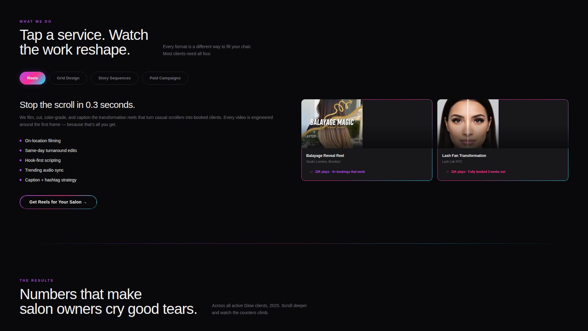 Glow - Luminous Salon Landing Page Template