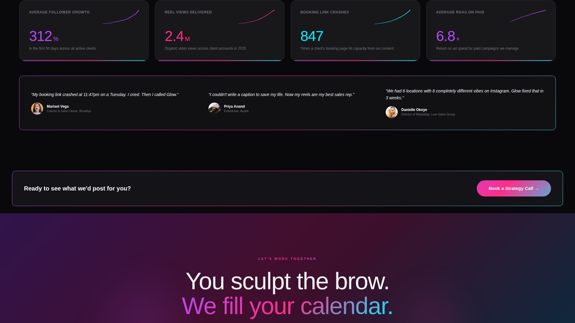 Glow - Luminous Salon Landing Page Template
