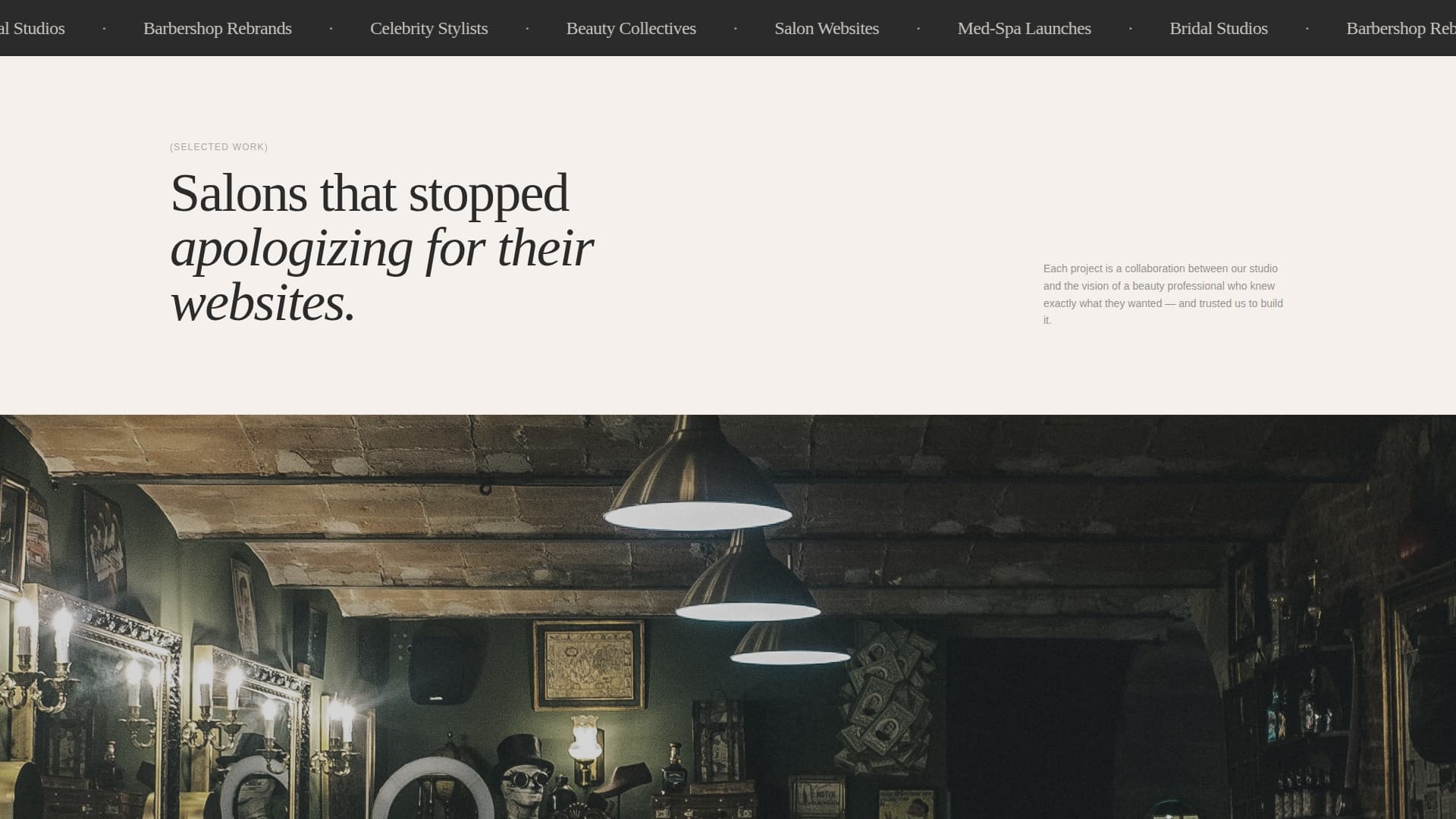 Beauty & Salon Marketing & Agency Portfolio Website Template