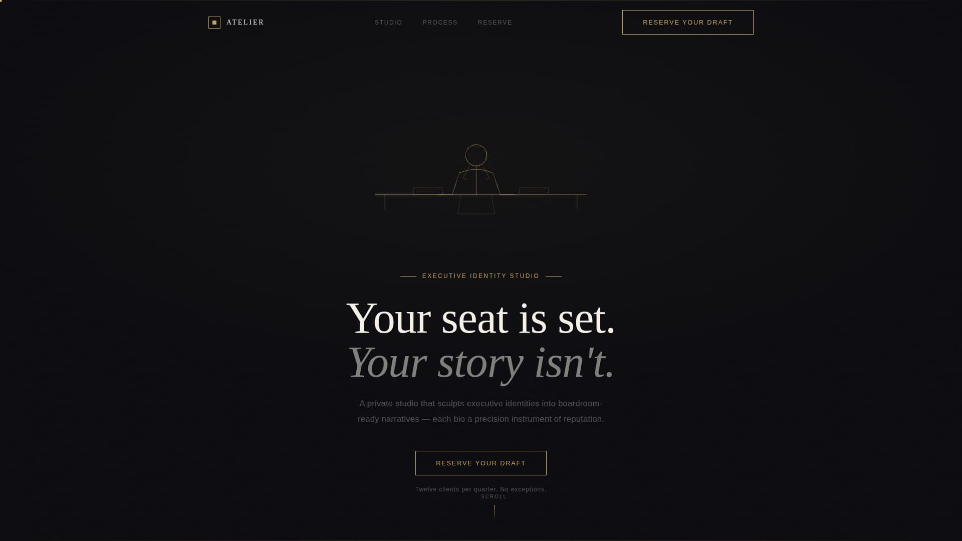 Atelier - Precision Executive Landing Page Template