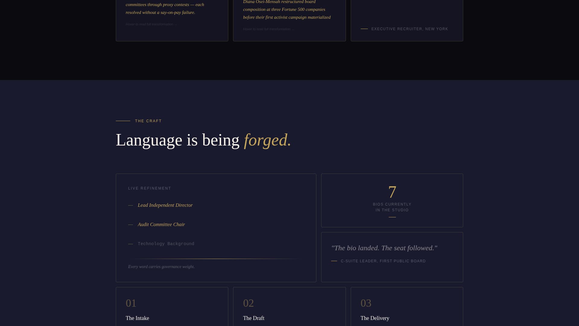 Atelier - Precision Executive Landing Page Template