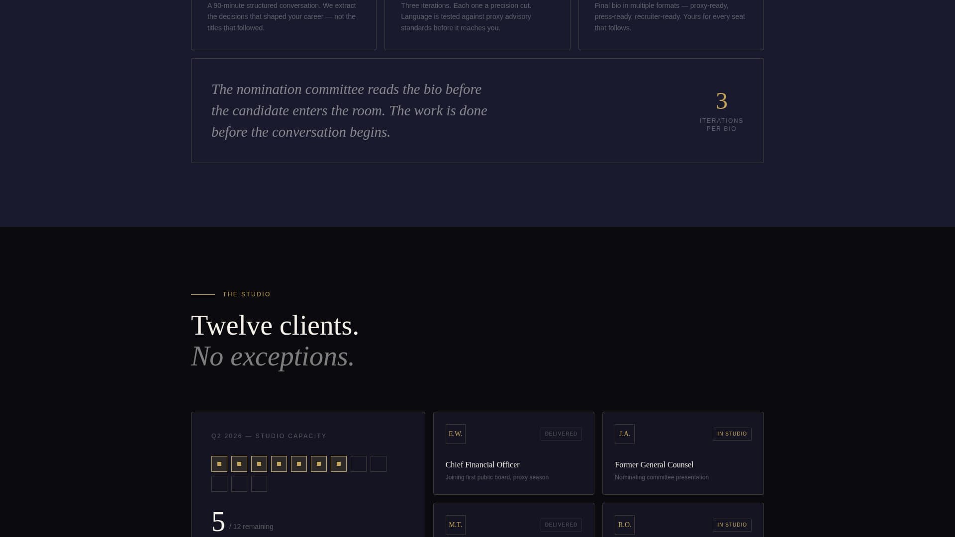 Atelier - Precision Executive Landing Page Template