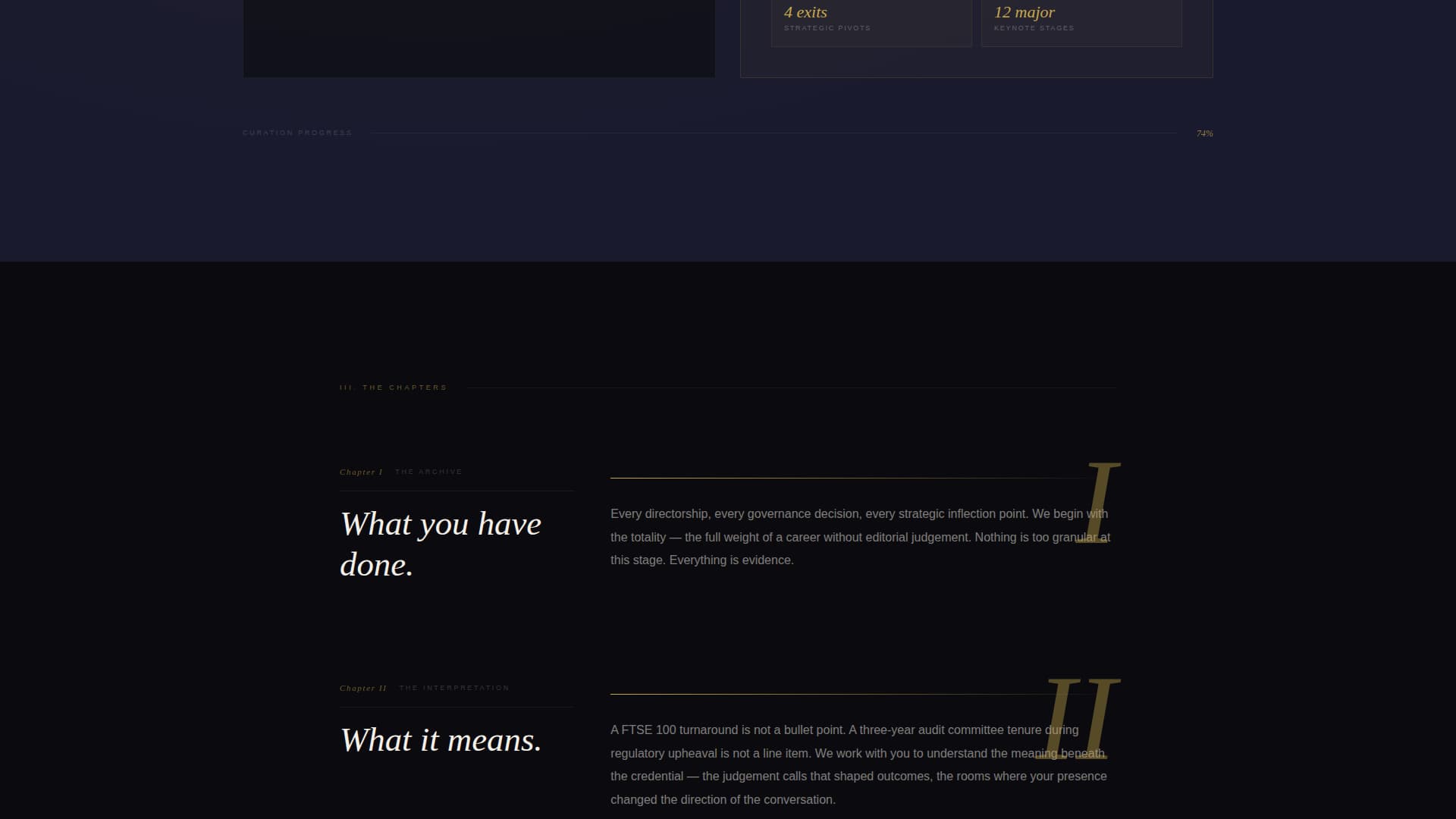 Dossier - Prestigious Boardmember Landing Page Template