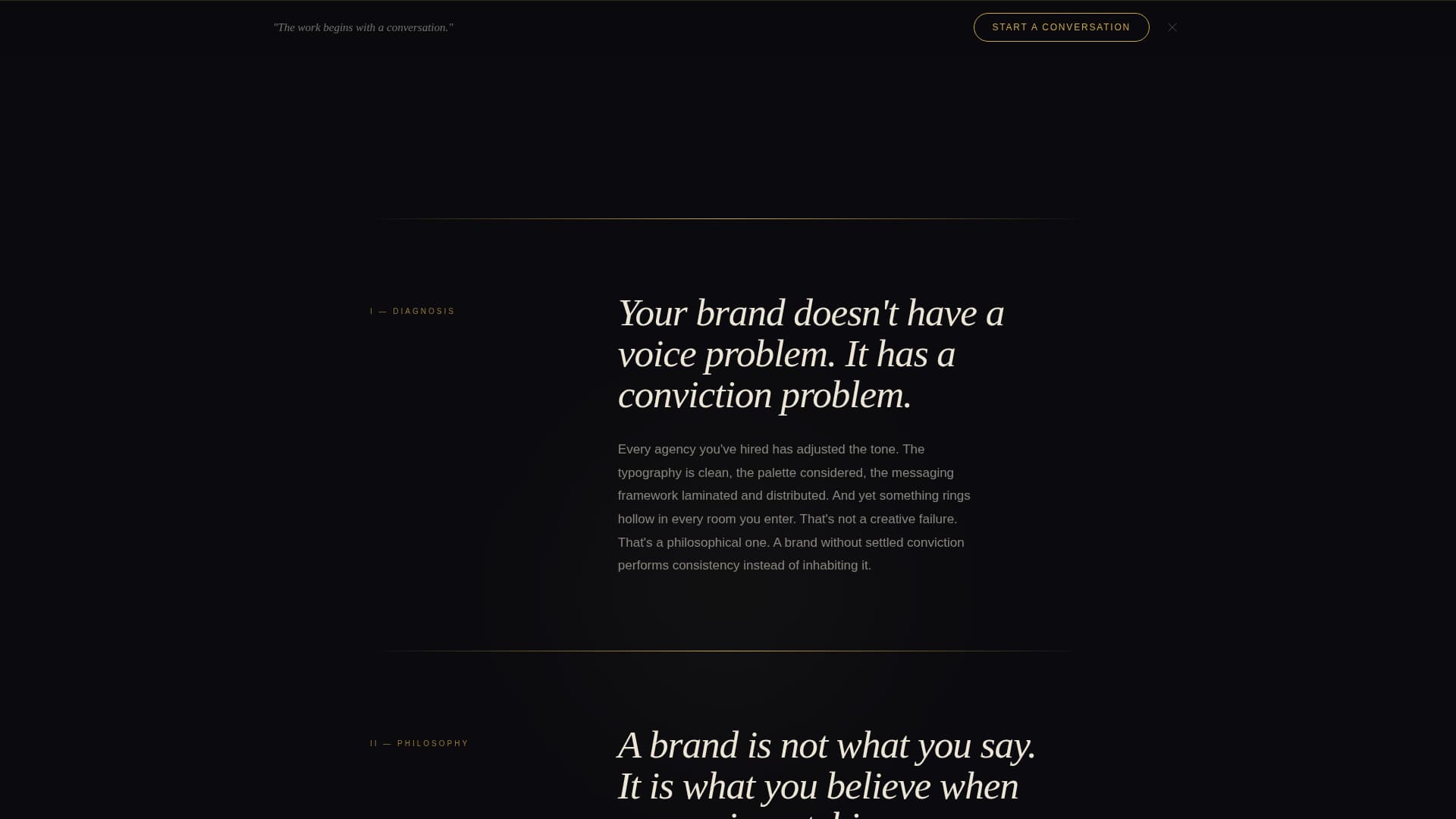 Posture - Immersive Brandstrategy Landing Page Template