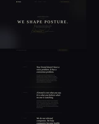 Posture - Immersive Brandstrategy Landing Page Template
