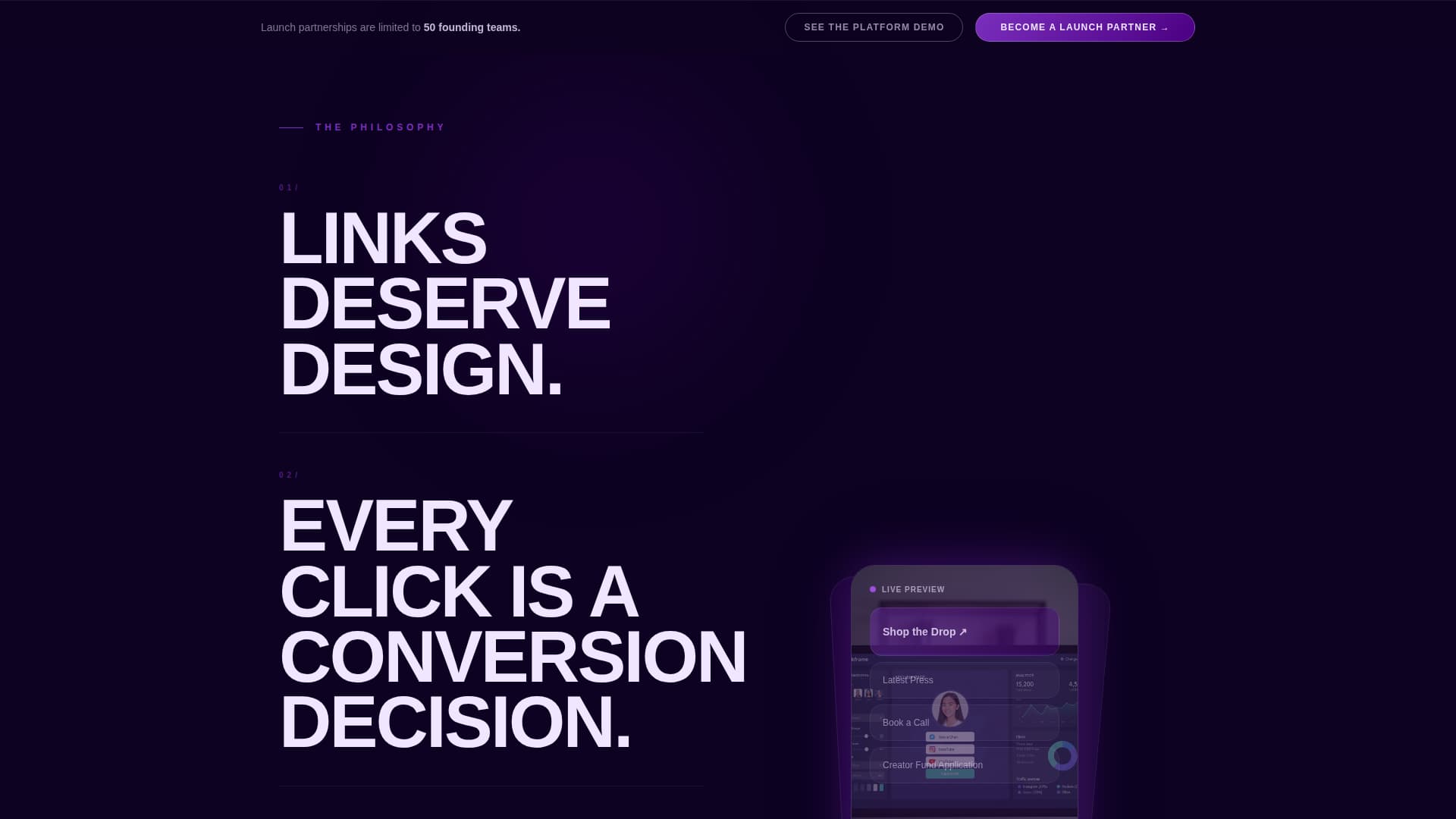 Linkframe - Bold Biolink Landing Page Template
