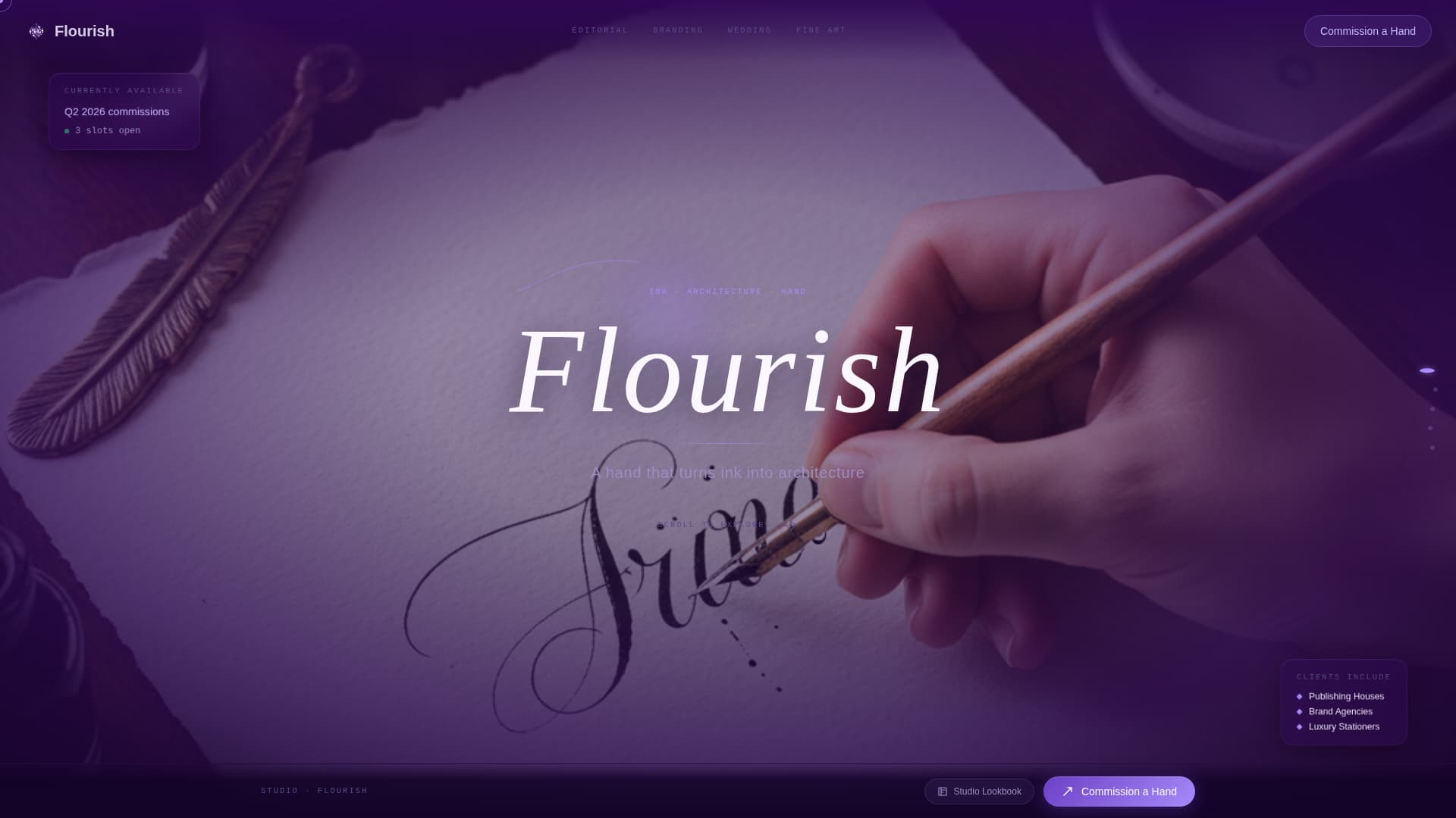 Flourish - Elegant Calligrapher Landing Page Template