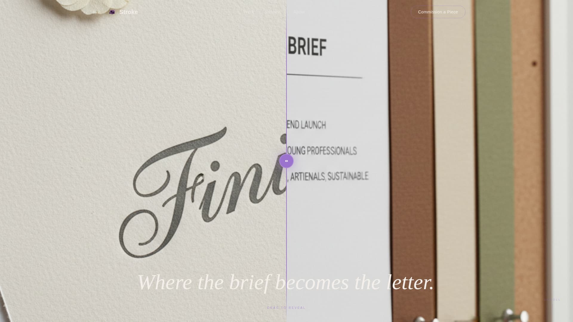 Stroke - Immersive Calligrapher Landing Page Template