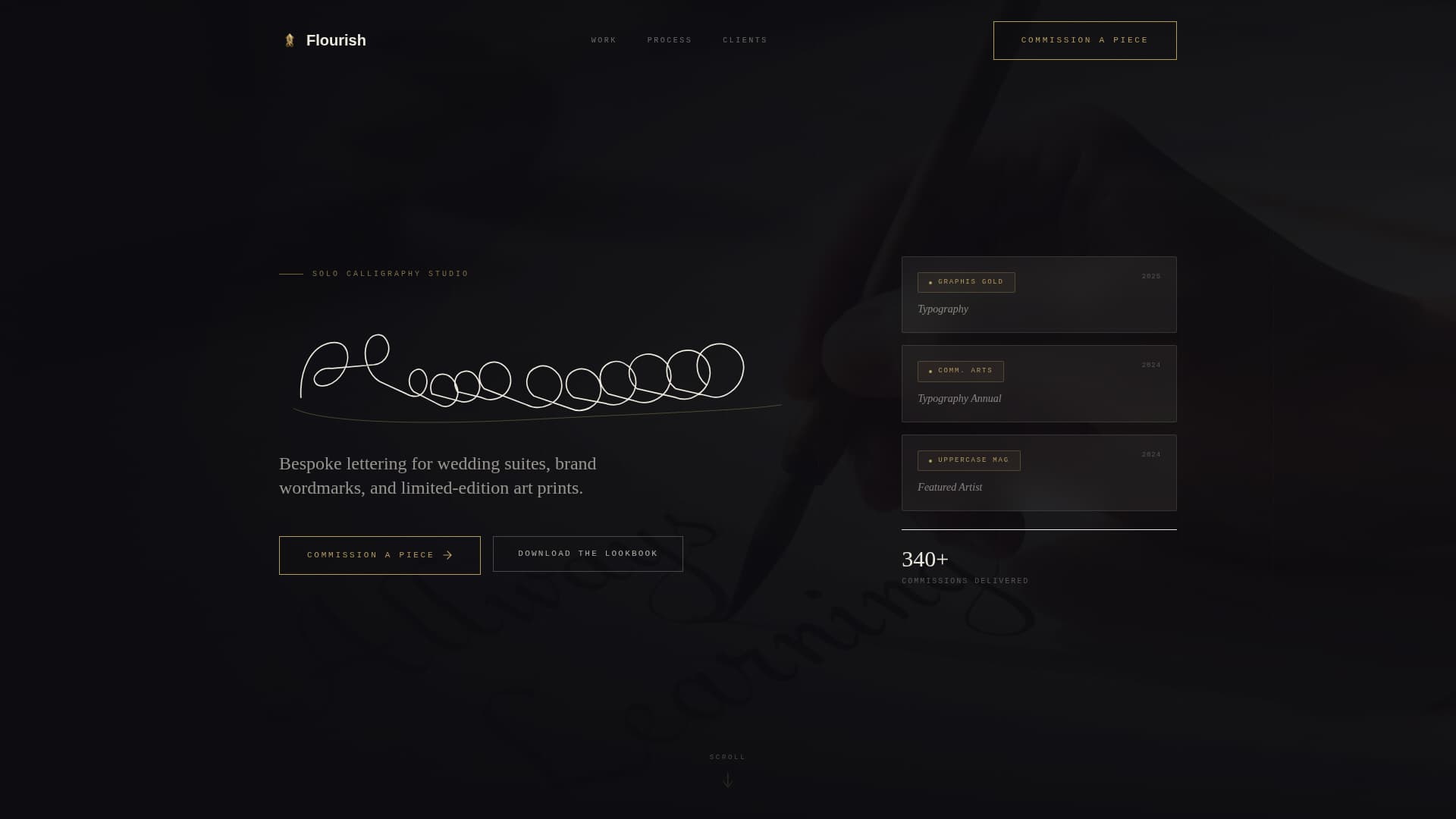 Flourish - Immersive Calligrapher Landing Page Template