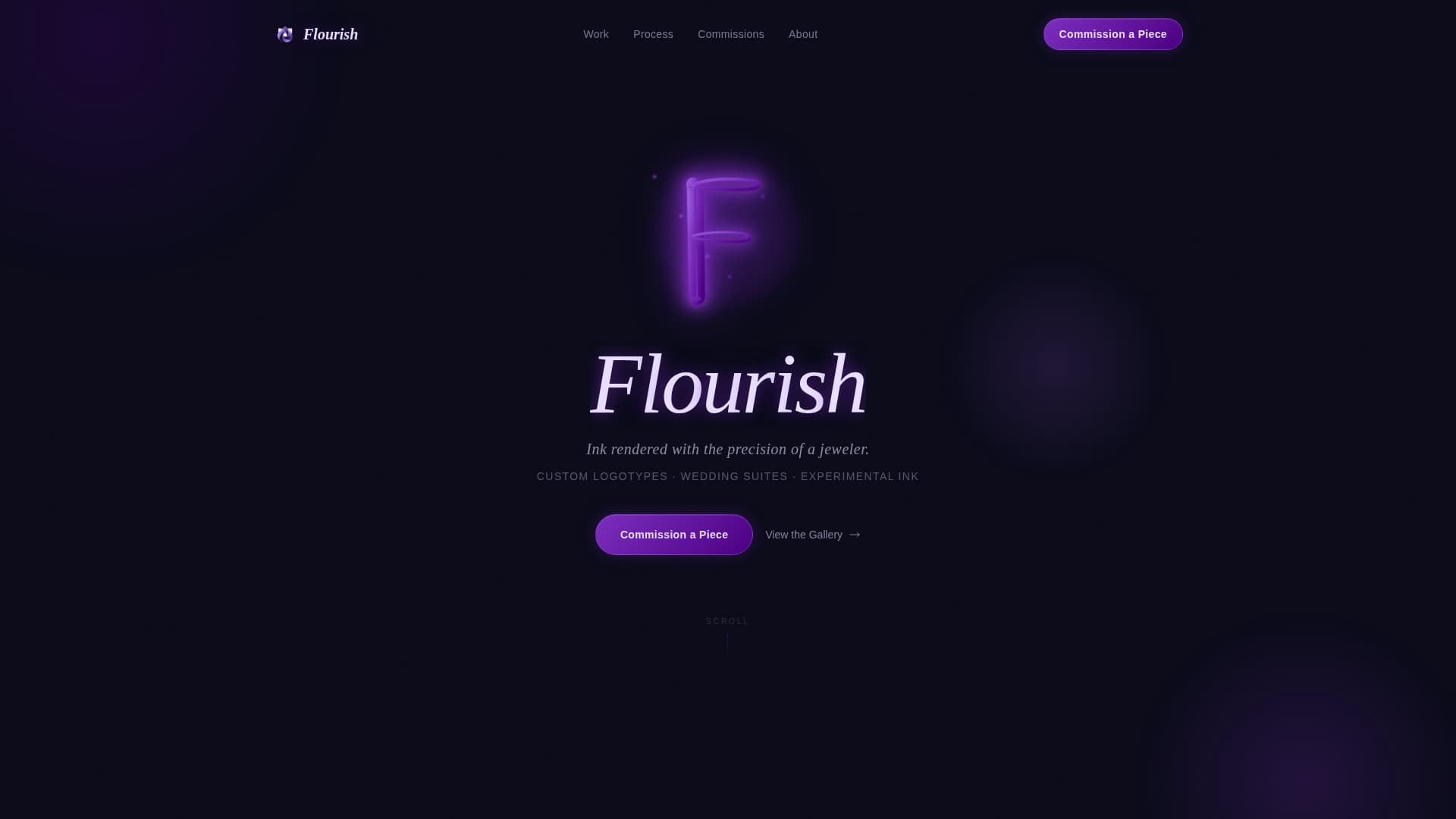 Flourish - Luminous Calligrapher Landing Page Template