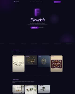 Flourish - Luminous Calligrapher Landing Page Template