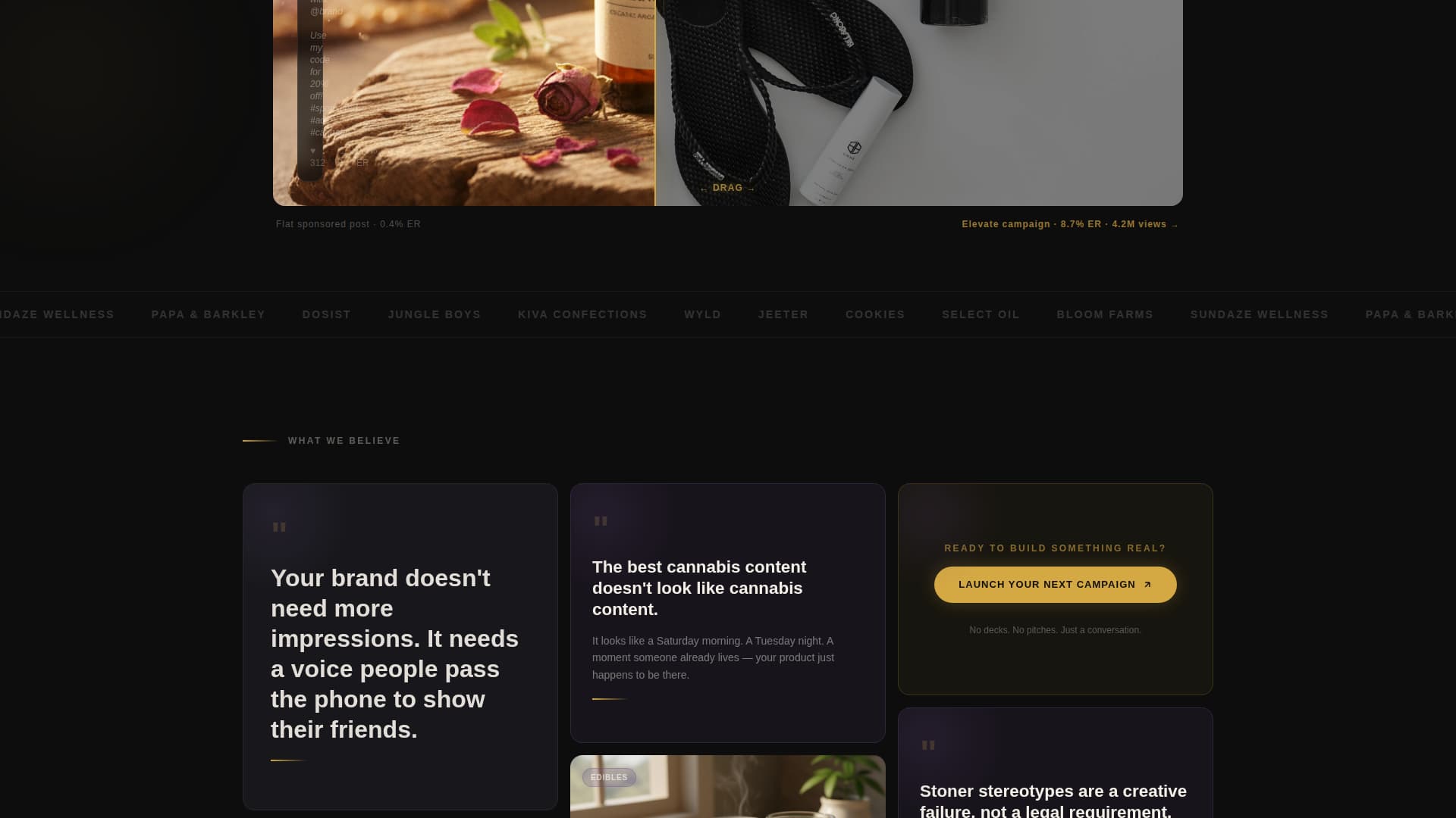 Elevate - Immersive Cannabis Landing Page Template