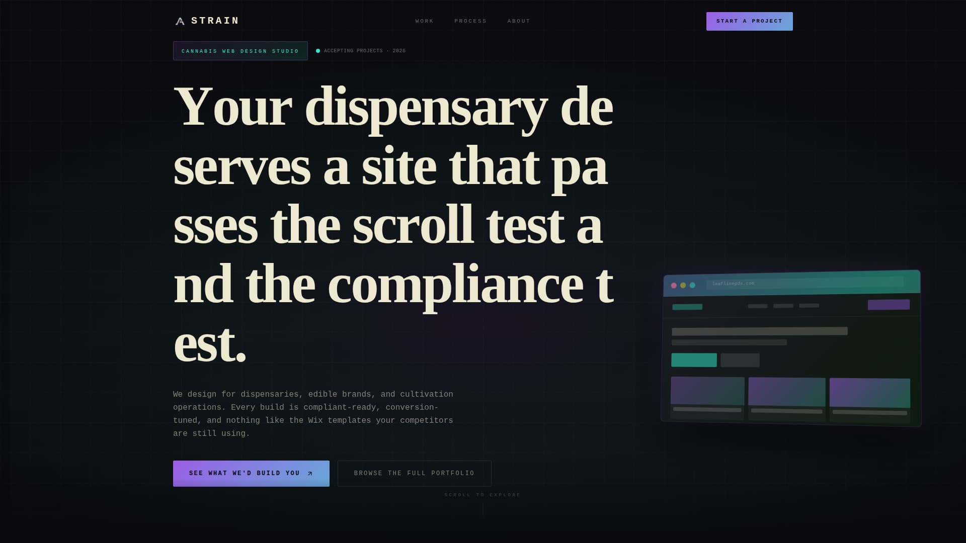 Strain - Iridescent Cannabis Landing Page Template
