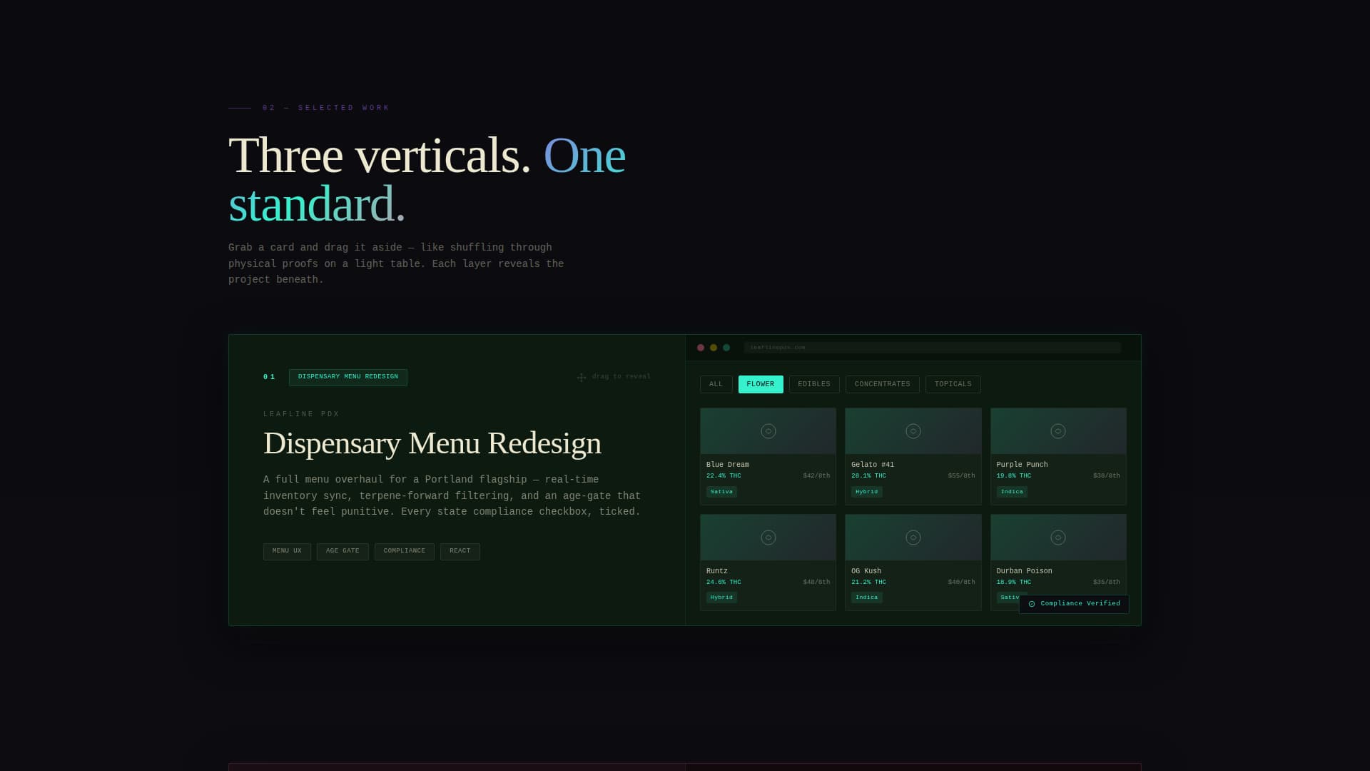 Strain - Iridescent Cannabis Landing Page Template