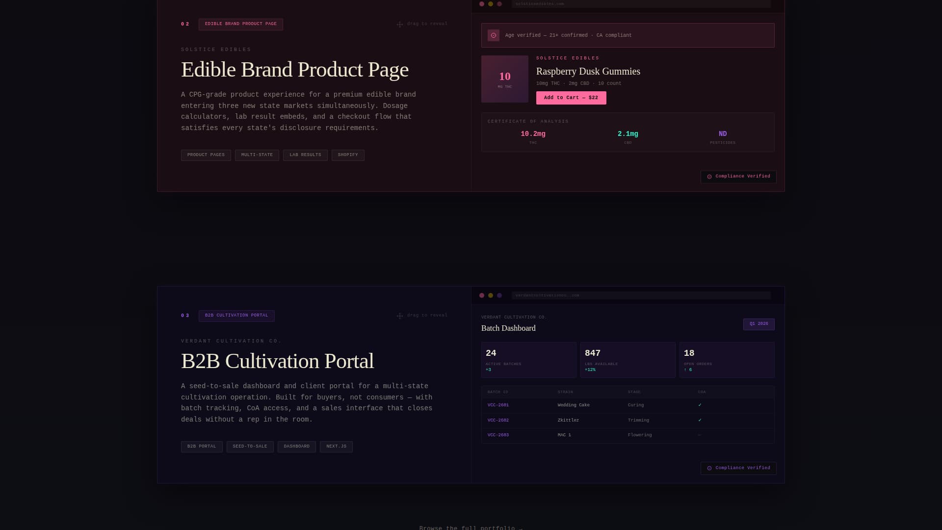 Strain - Iridescent Cannabis Landing Page Template