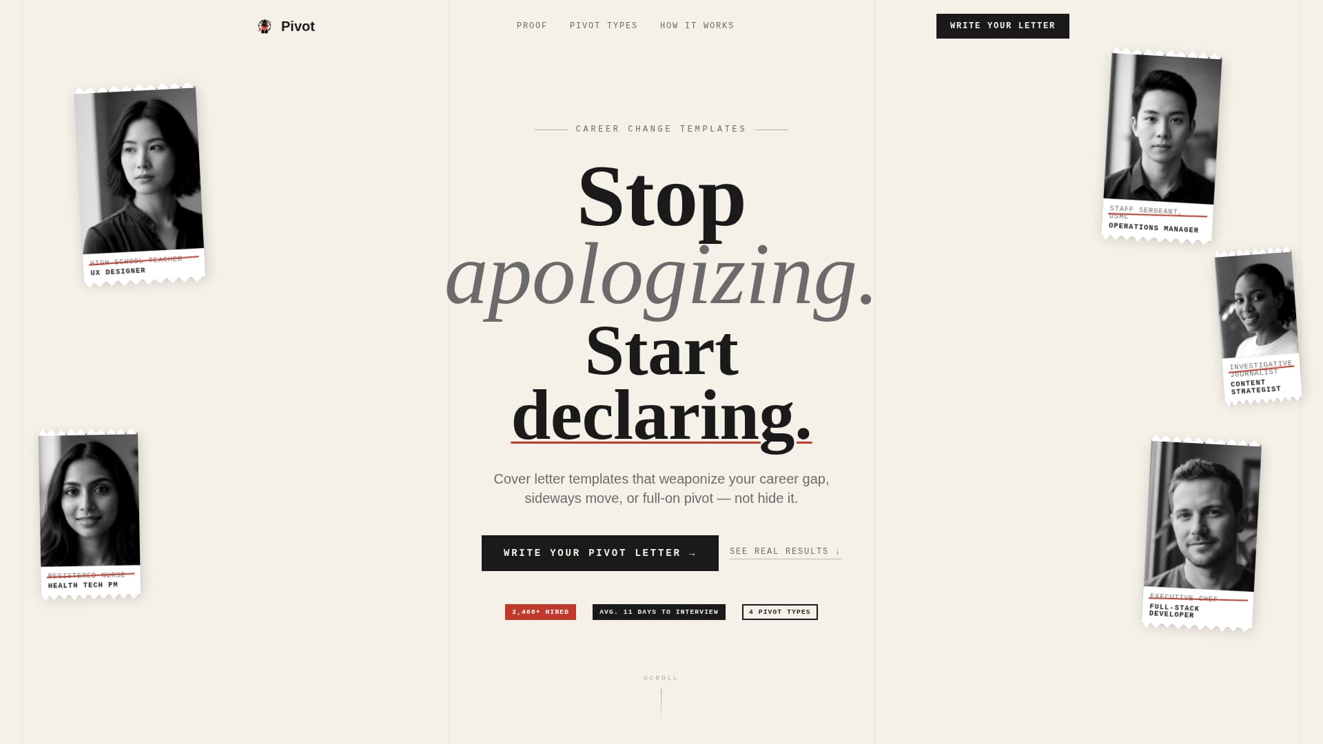 Pivot - Bold Careerchanger Landing Page Template