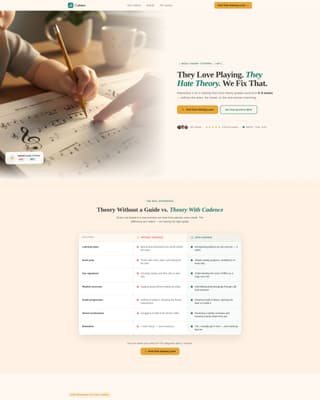 Music Theory Education Booking Website Template