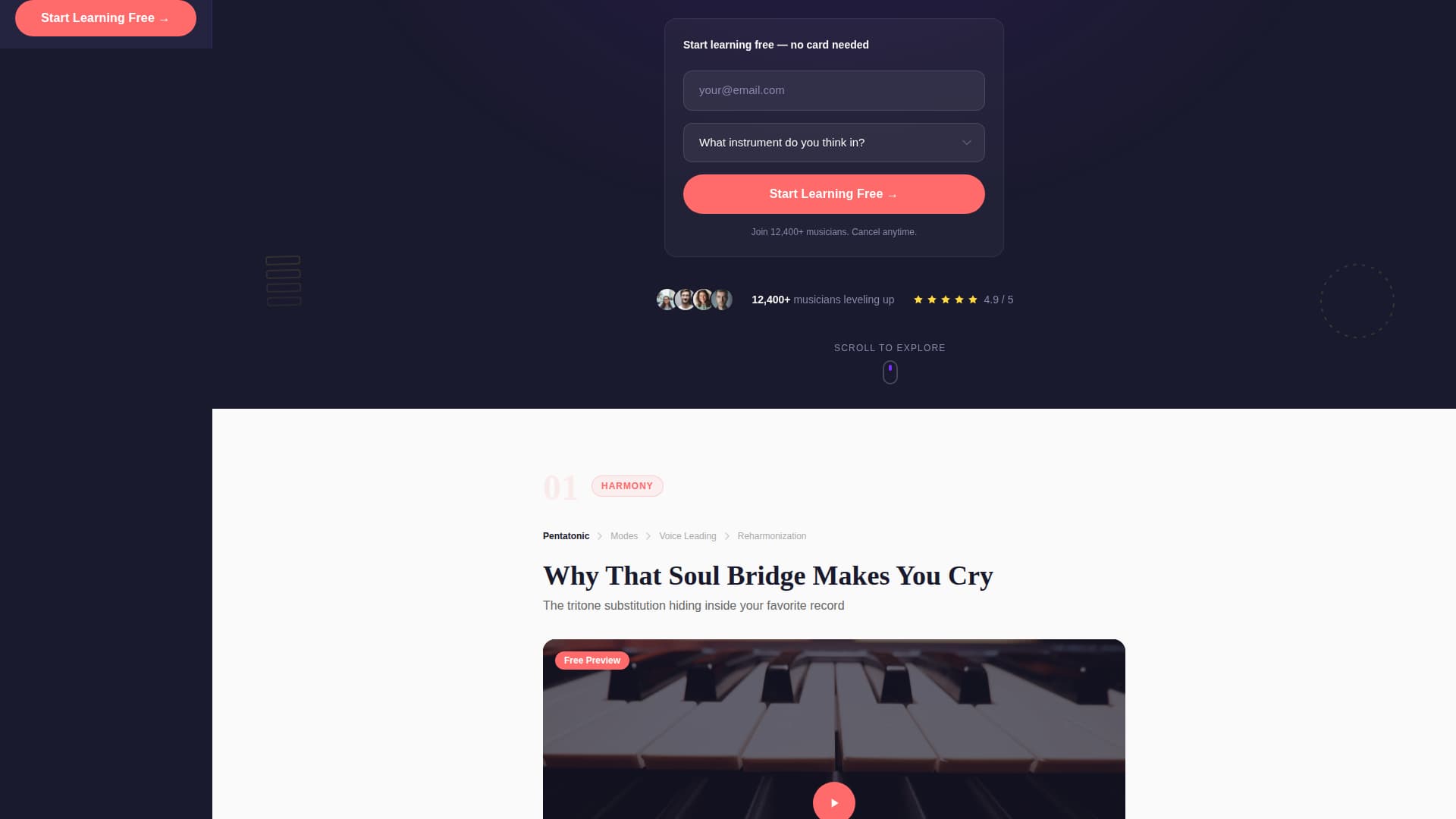 Music Theory Education Portfolio Website Template