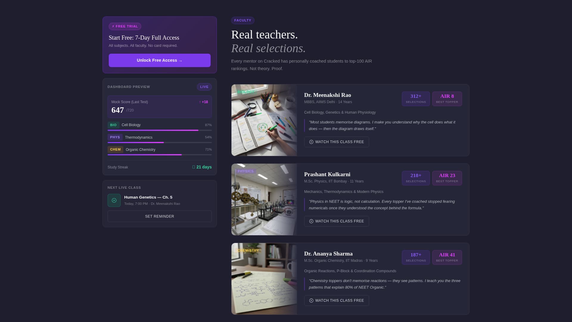 Cracked - Systematic NEET Landing Page Template