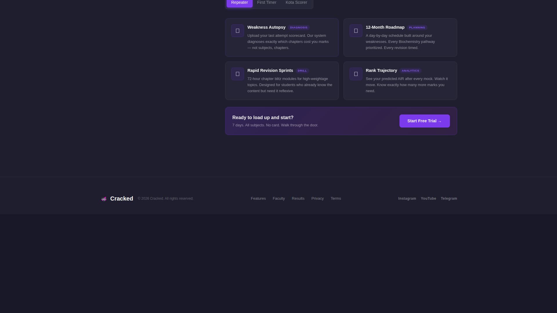 Cracked - Systematic NEET Landing Page Template