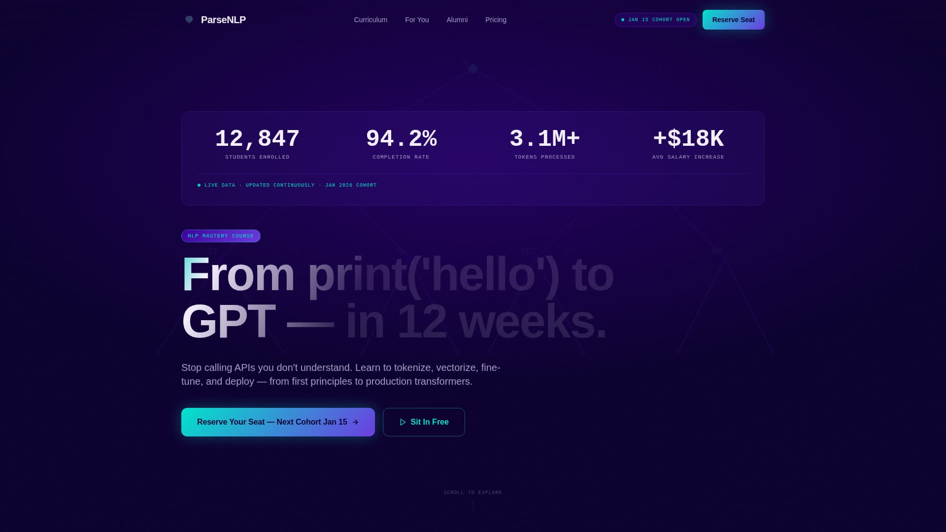 Parse - Transformative NLP Landing Page Template