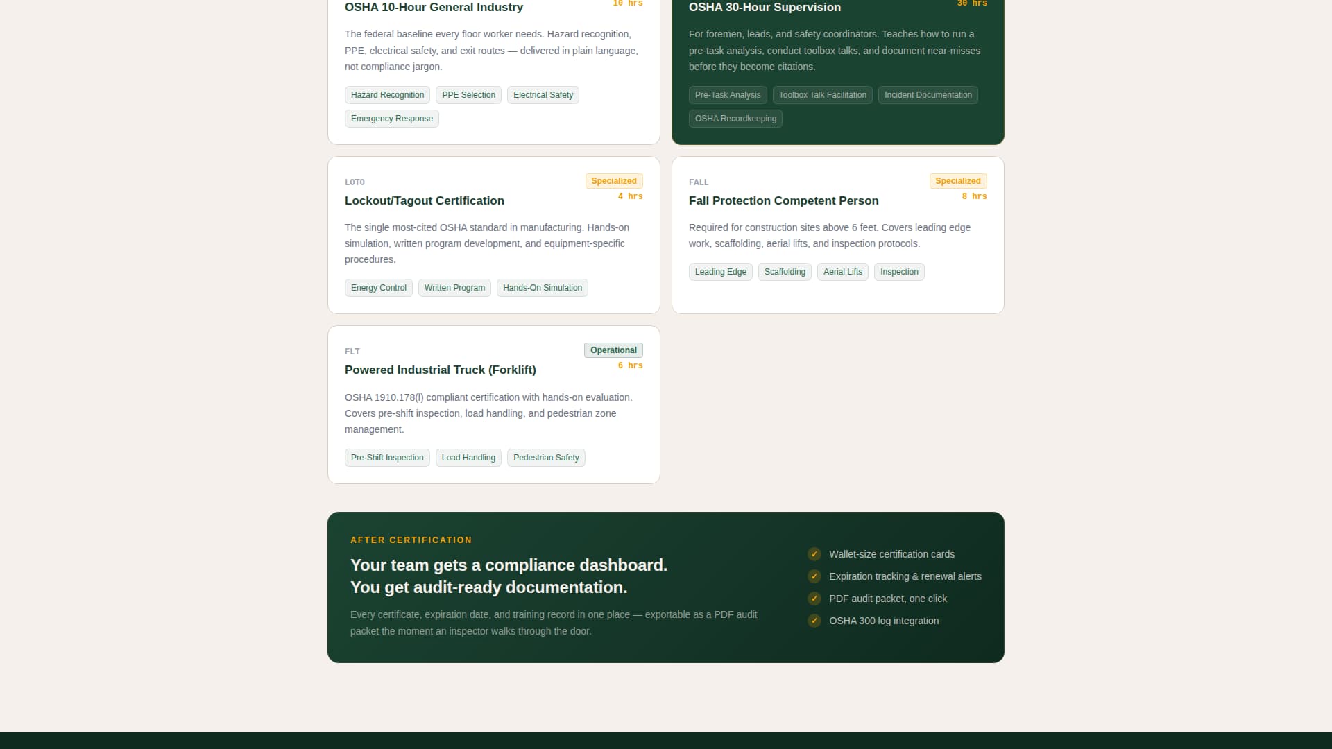 Comply - Powerful OSHA Certification Landing Page Template