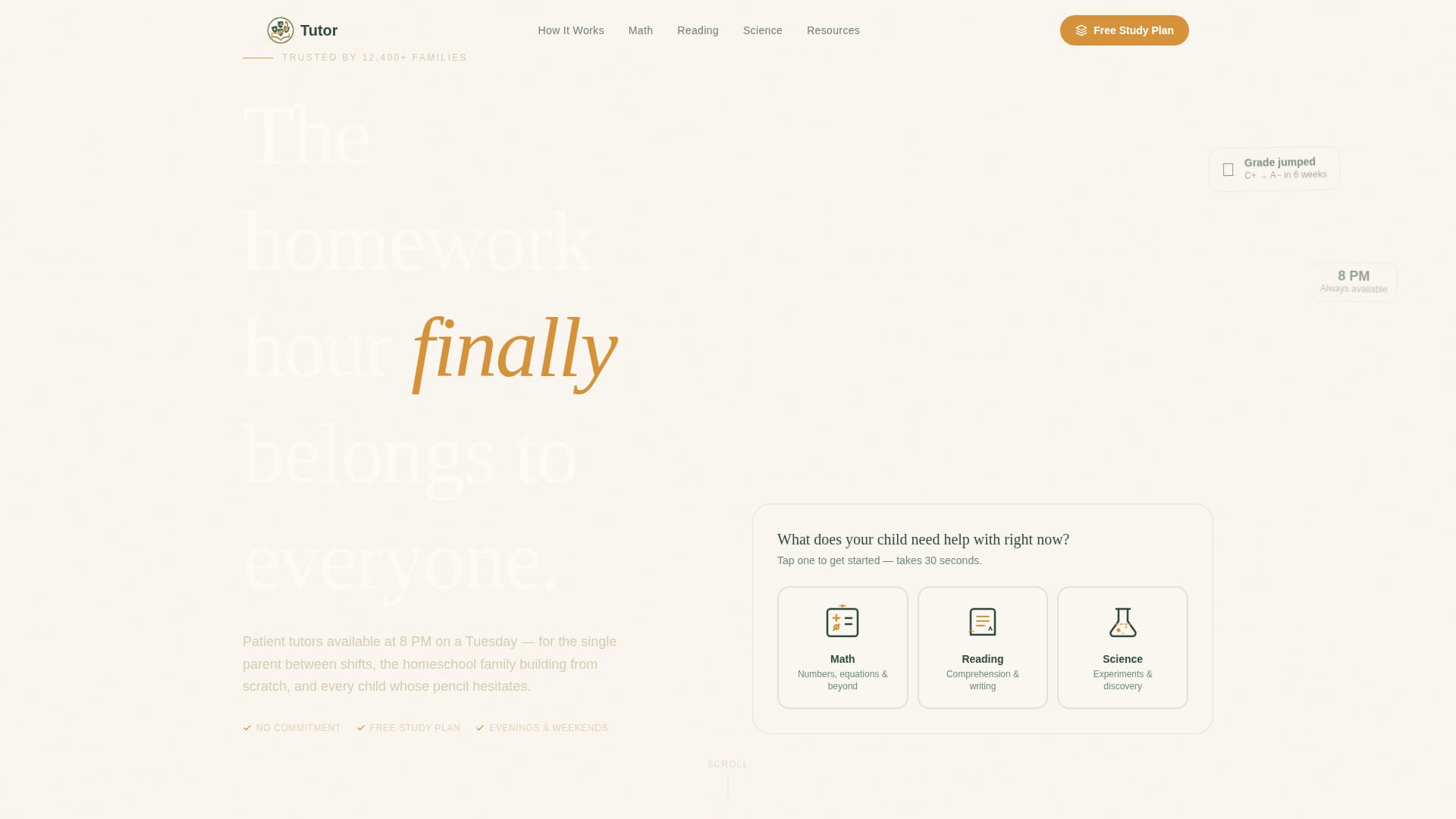 Tutor - Trusted Onlinetutoring Landing Page Template
