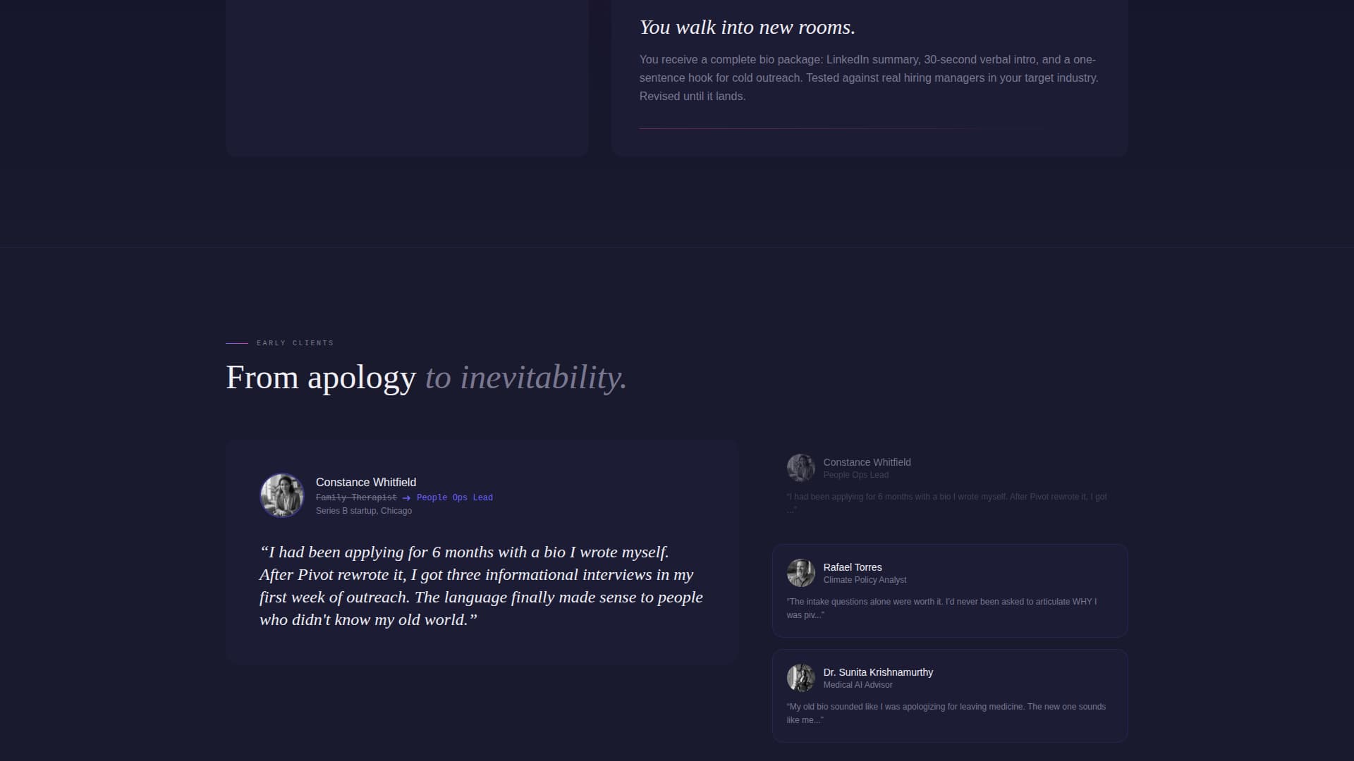 Pivot - Transformative Careerchanger Landing Page Template