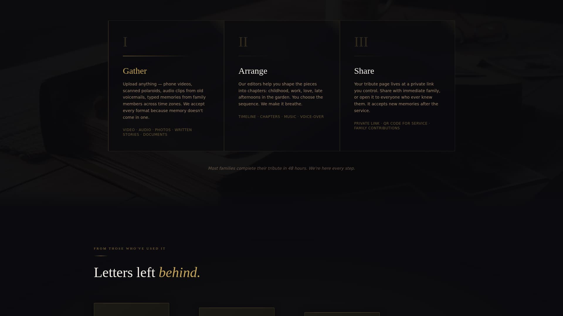 Eulogy - Cinematic Memorial Landing Page Template