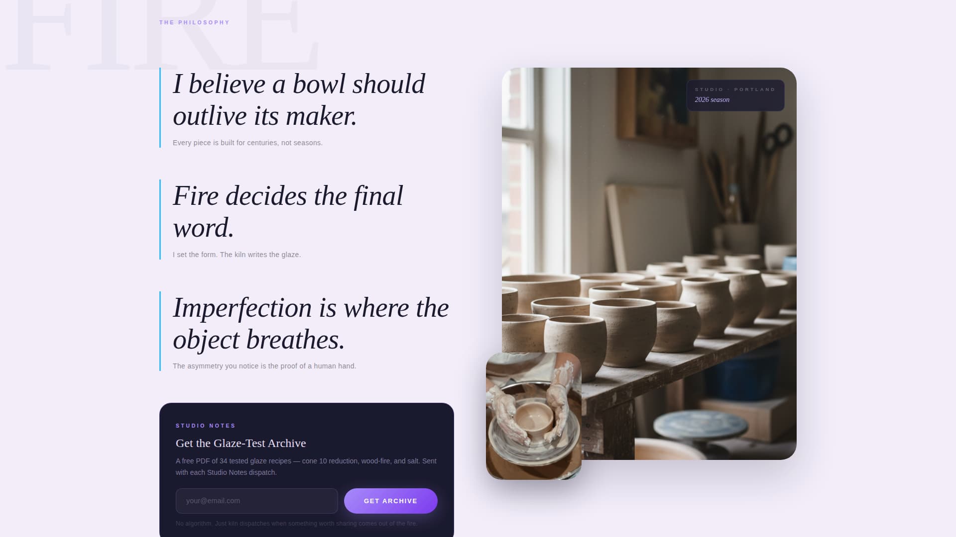 Ceramicist Portfolio Portfolio Website Template