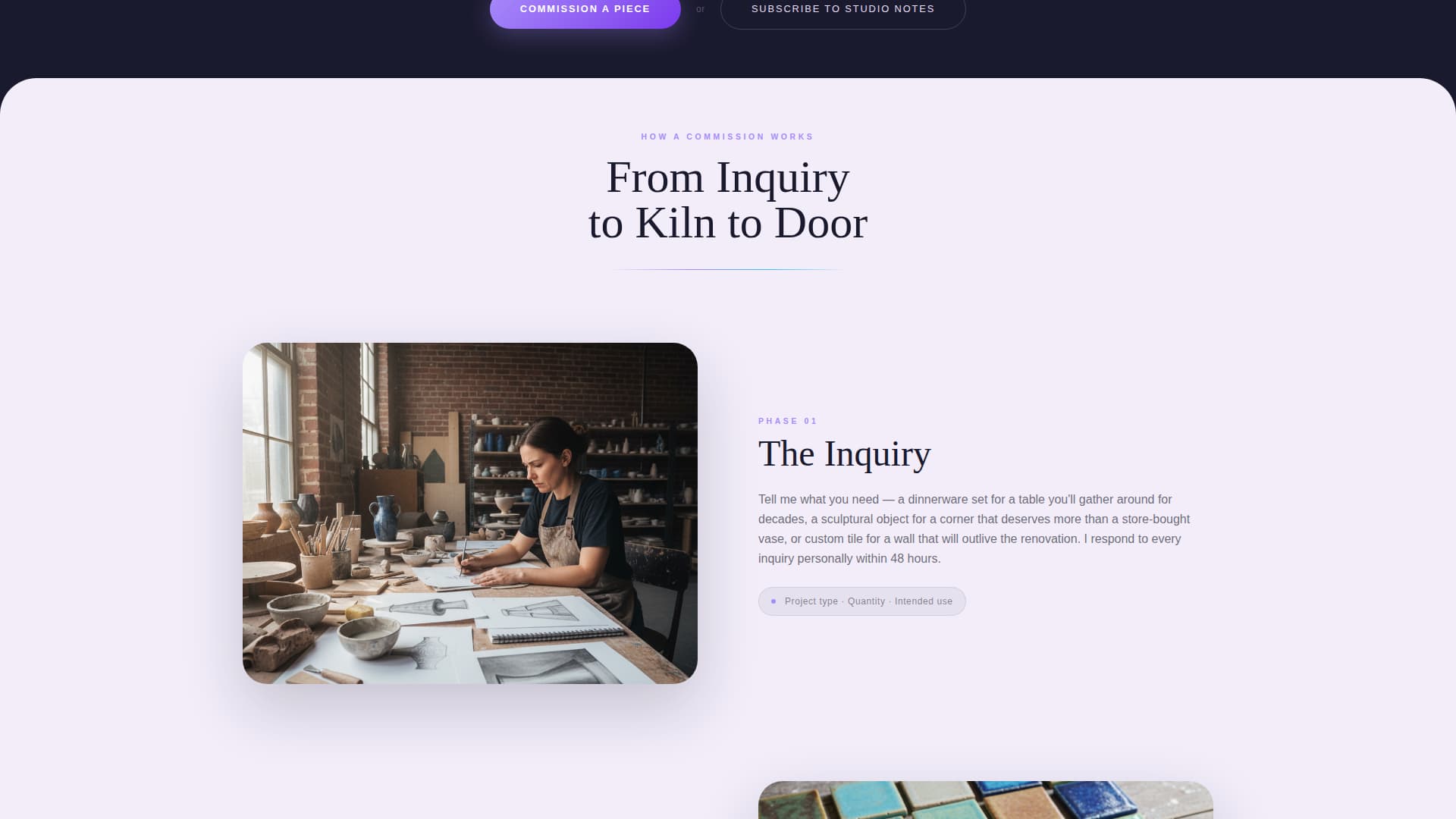 Ceramicist Portfolio Portfolio Website Template