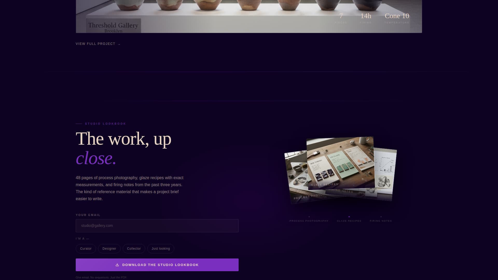 Kiln - Immersive Ceramicist Landing Page Template