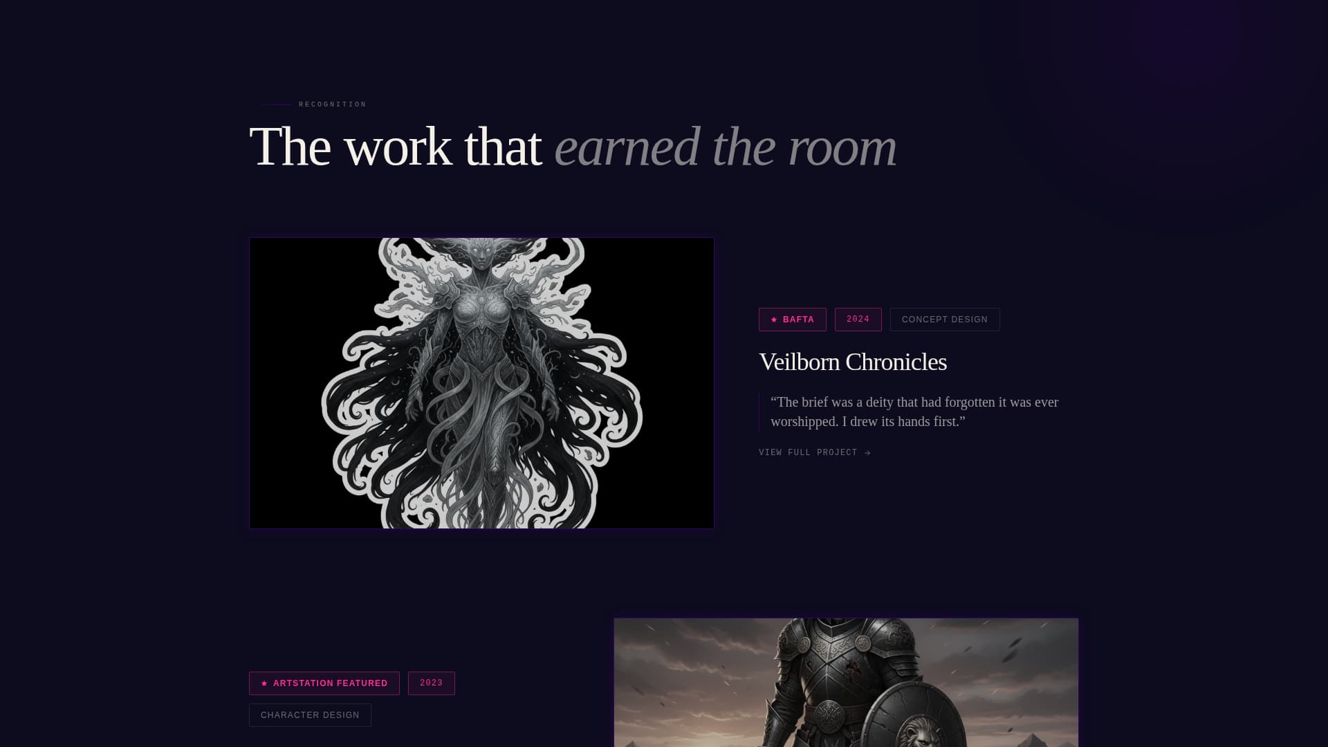 Atelier - Awardwinning Conceptart Landing Page Template