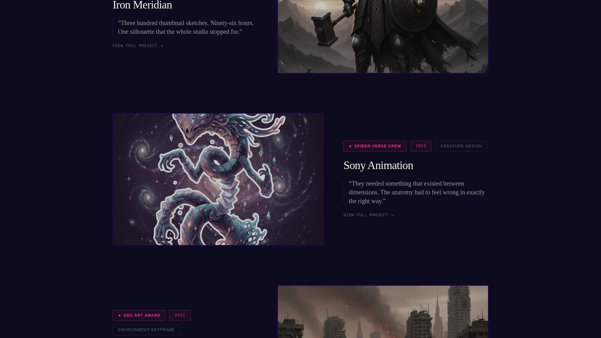 Atelier - Awardwinning Conceptart Landing Page Template