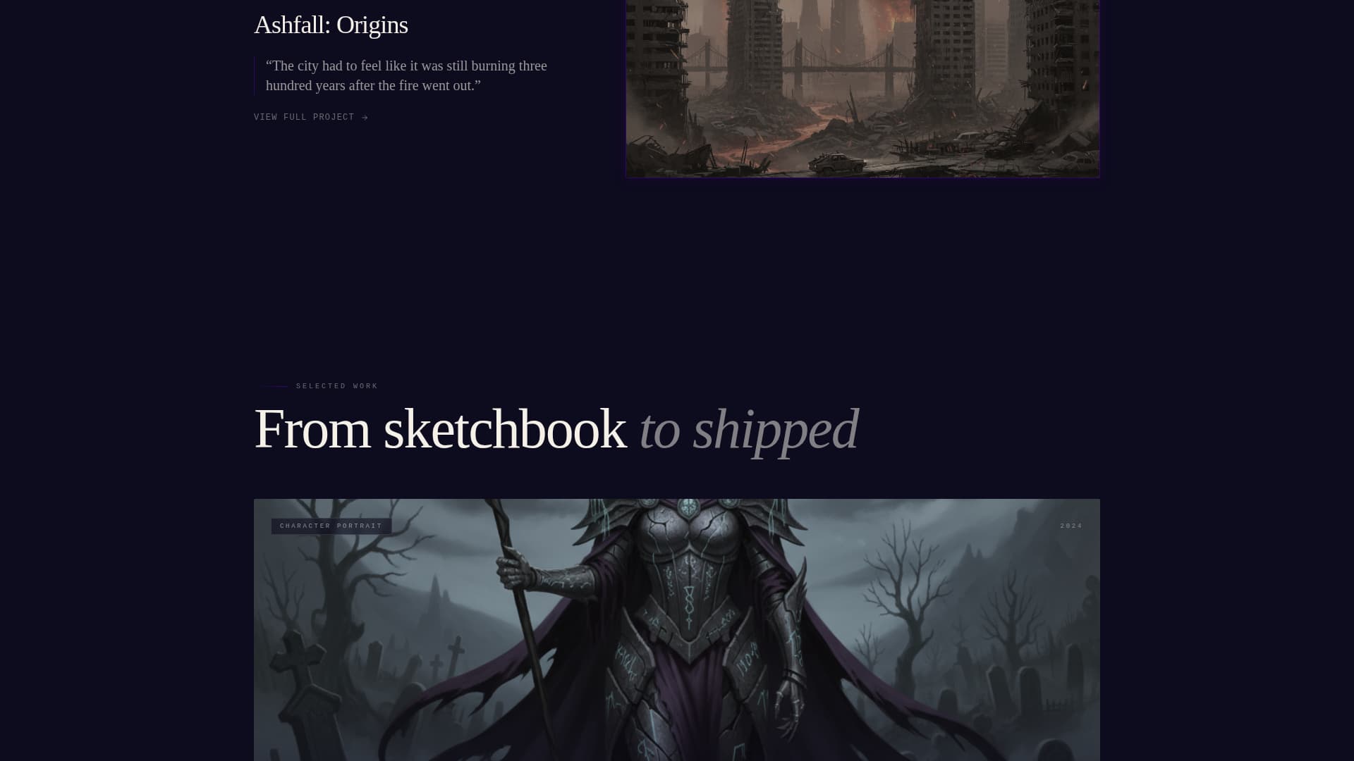 Atelier - Awardwinning Conceptart Landing Page Template