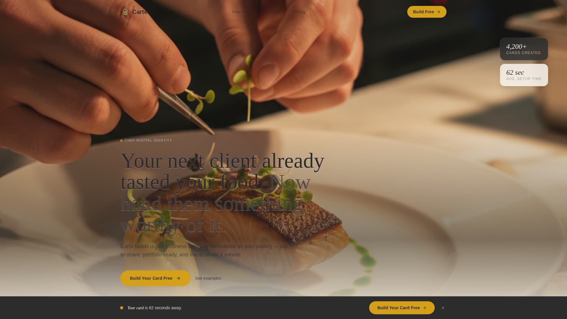 Chef Profile Booking Website Template