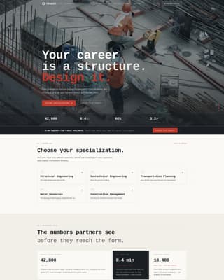 Civil Engineer Profile Careers Website Template
